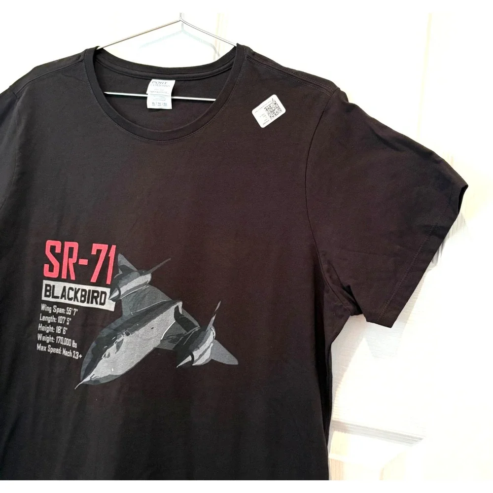 NWT!! SR-71 Blackbird Airplane Graphic T-Shirt‎ Women's XL Port & Company Tee